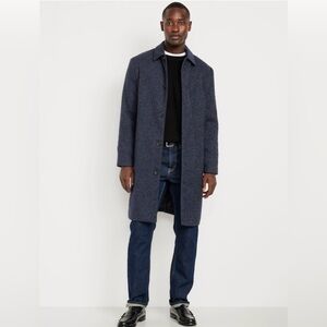 Old Navy Men’s Relaxed Twill Topcoat, Sz XL, Navy Blue